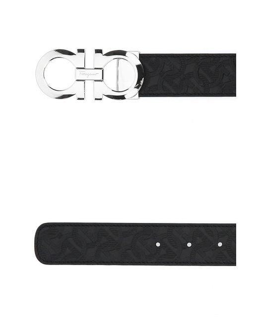 Ferragamo White Salvatore Leather Reversible Belt for men