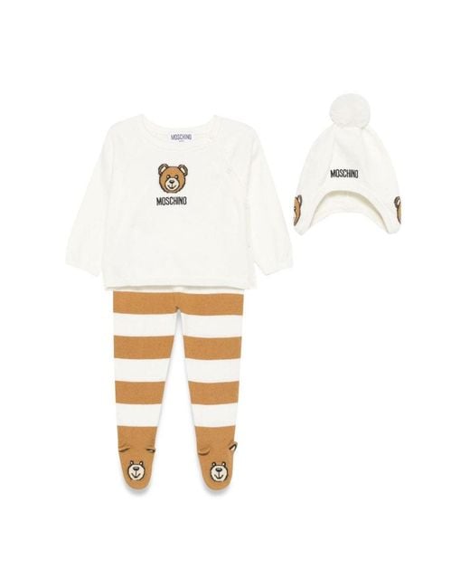 Moschino White Baby Jersey Pant Top Set