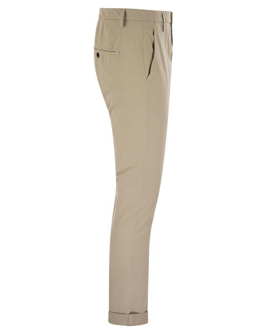 Dondup Natural Gaubert Slim Fit Gabardine Trousers for men
