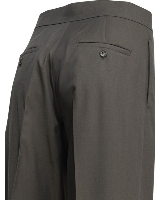 Max Mara Gray Tailored Virgin Wool Pants