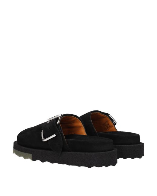 Off-White c/o Virgil Abloh Black Ciabatte E Zoccoli Uomo Camoscio Nero for men
