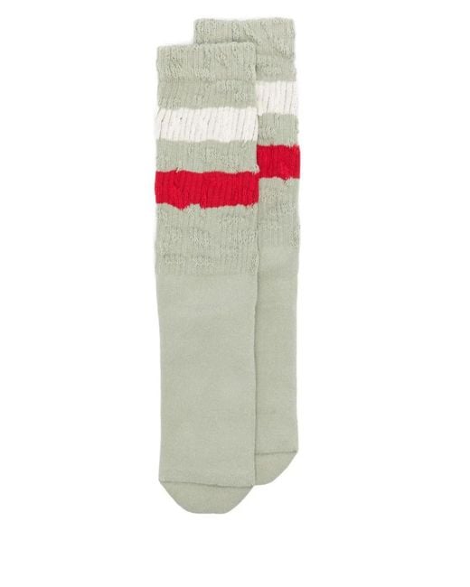 Golden Goose Deluxe Brand Gray Socks High Rib/Stripes/Ripped