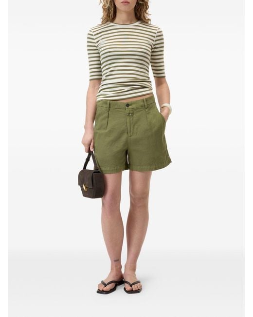Closed Green Striped Cotton Blend Sweater