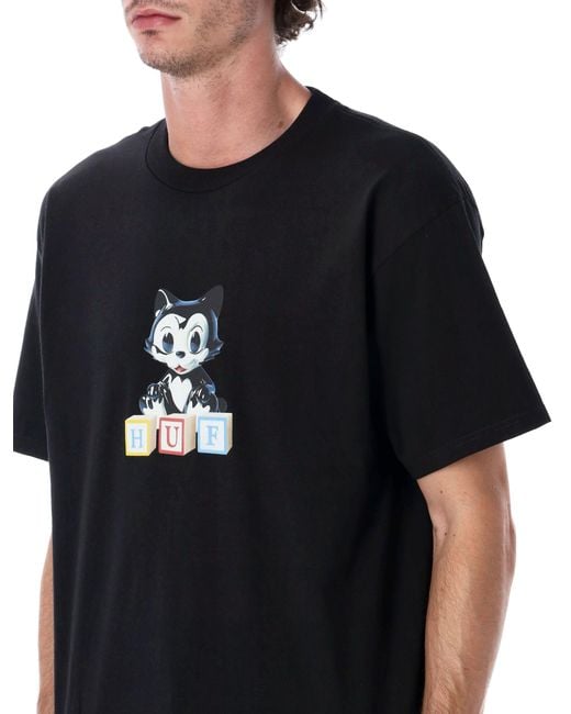 Huf Black T Shirts And Polos