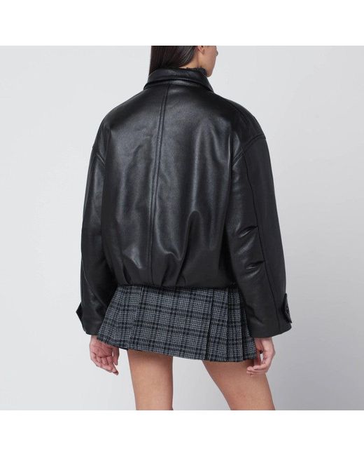 DURAZZI MILANO Black Leather Bomber