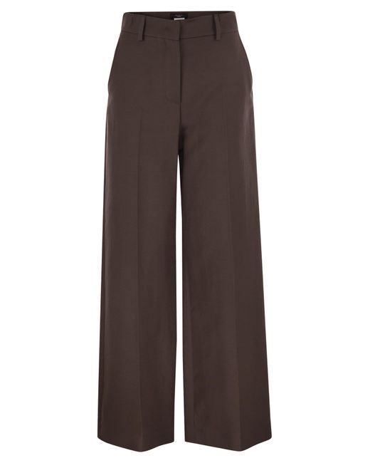 Weekend by Maxmara Brown Wochenende Max Mara Ballo Technische Baumwollpalazzo -Hosen