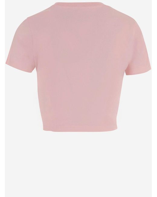Casablanca Pink Cotton T-Shirt With Logo