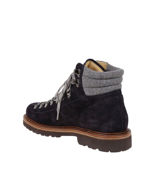 Brunello Cucinelli Black Leather Boots for men