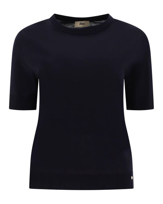 "glam tricot" t-shirt Herno en coloris Black