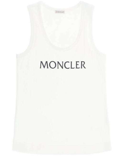 Moncler Multicolor Logo Print Ribbed Tank Top