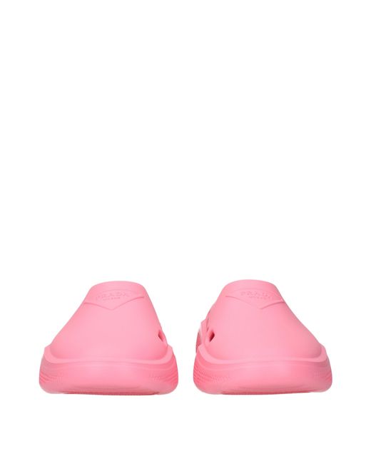 Prada Pink Mellow Clogs And Mules Rubber/Begonia