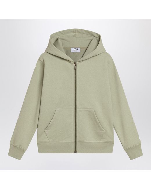 Golden Goose Deluxe Brand Green Sage Zip-Up Sweatshirt With Stars