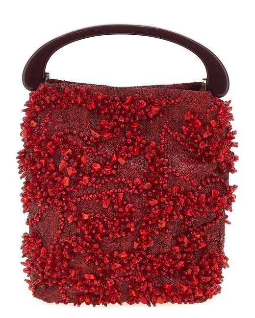 Dries Van Noten 'w.l.'handtas in het Red