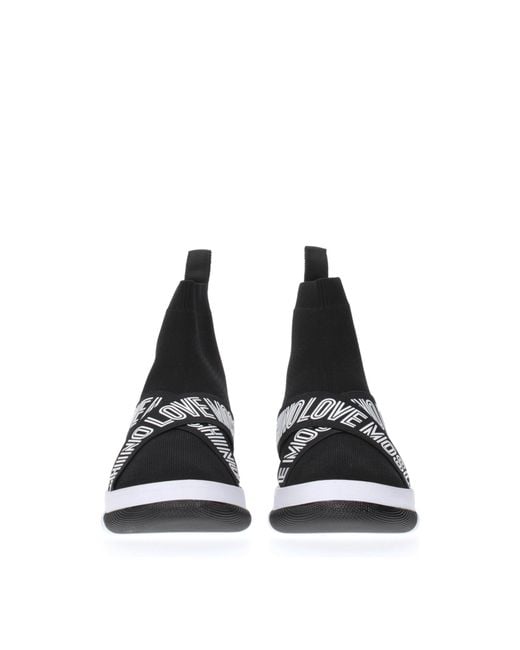 Love Moschino Black Sneakers Donna Tessuto Nero/Bianco
