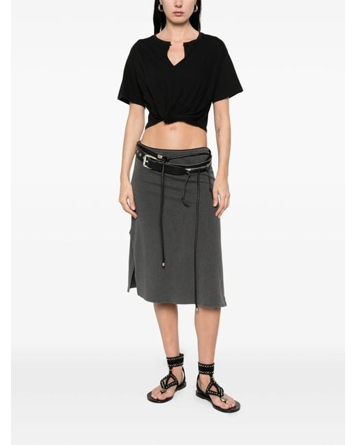 R13 Black Twisted Front Tee