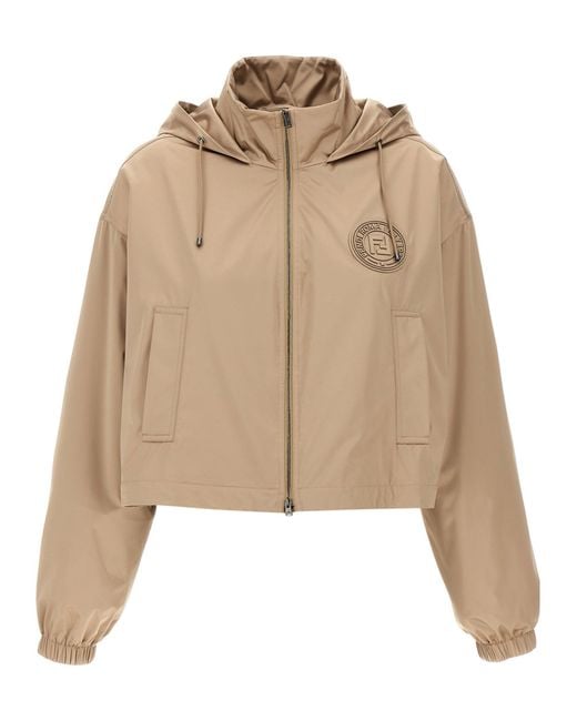 Fendi ' Stamp 1925' Anorak in het Natural