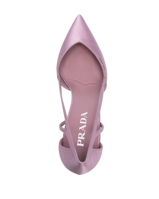 Prada Pink Satin Cut Out Pumps