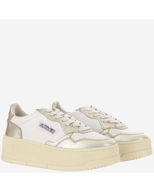 Autry White Medalist Platform Leather Sneakers