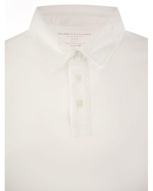 Majestic White Short Sleeved Polo Shirt