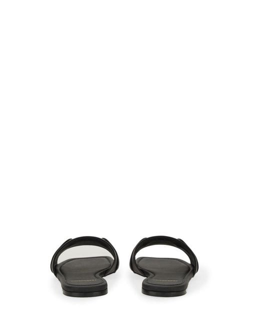Ferragamo Black Calfskin Slide Sandal