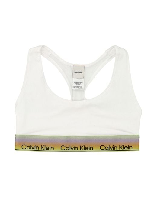 Calvin Klein White Logo Band Bralette
