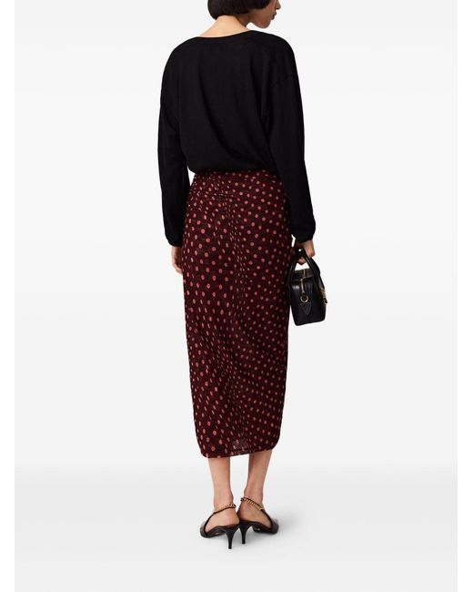 Stella McCartney Red Polka Dot Long Skirt