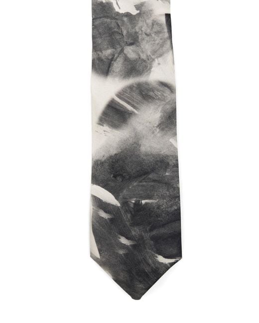 Corbata de seda estampada Alysi de color White