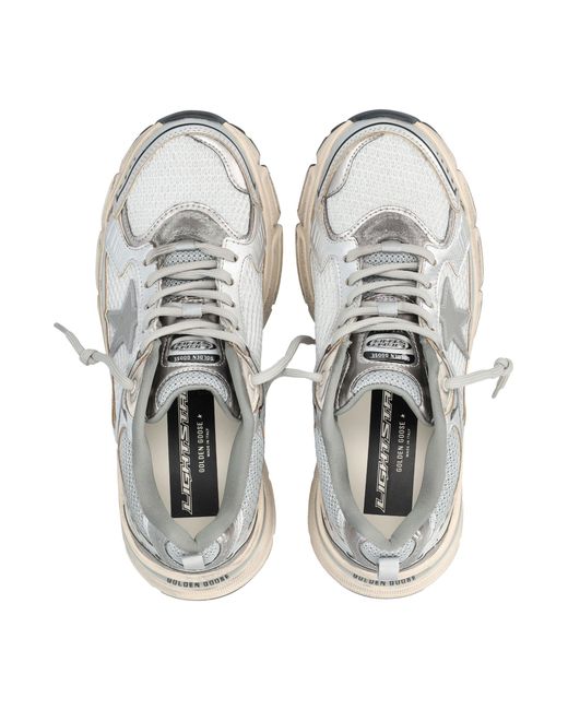 Golden Goose Deluxe Brand White Lightstar Mesh And Nappa Sneakers