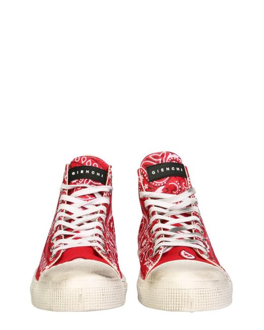 Gienchi Red High Jean Michel Sneakers for men