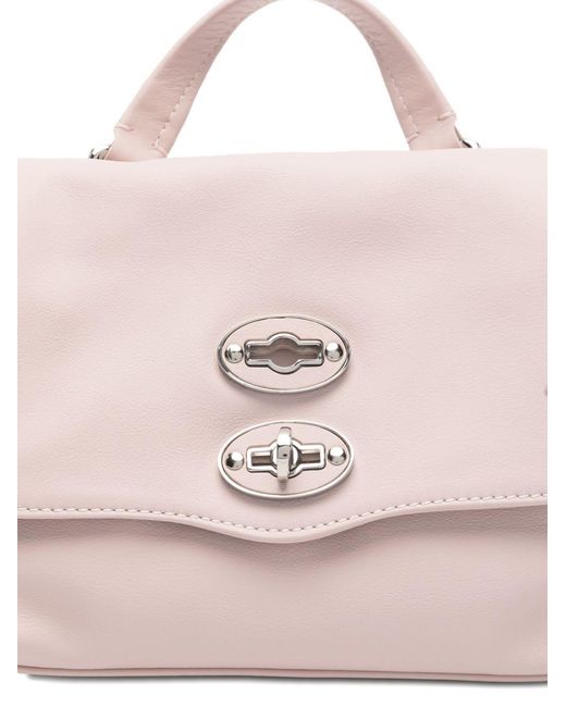 Zanellato Pink Postina Saeta Baby Leather Handbag