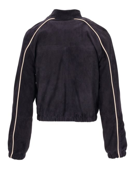 LA ROSE Blue Suede Bomber