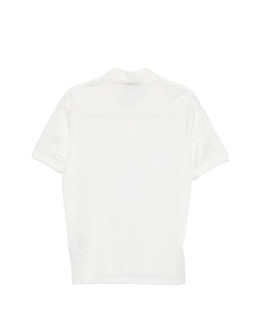 Emporio Armani White Cotton Polo Shirt for men