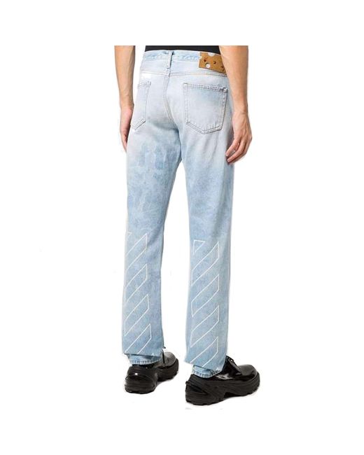 Off-White c/o Virgil Abloh Blue Logo Denim Jeans for men