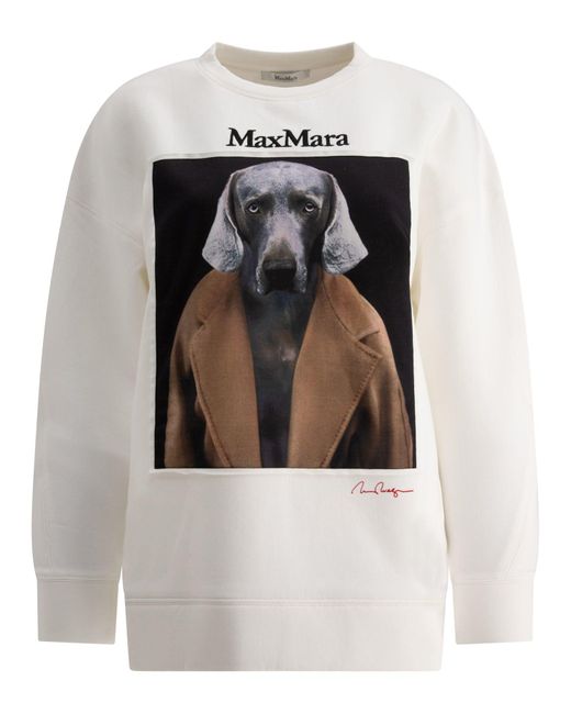 Max Mara Sweatshirt mit Wegman Print in White für Herren