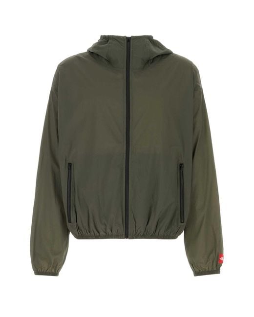 The North Face Green Tnf Box Packable Hooded Wind Jacke New Taupe for men