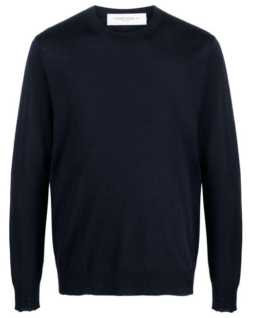 Golden Goose Deluxe Brand Blue Golden M's Regular Knit Crew Neck Light Wool Merino