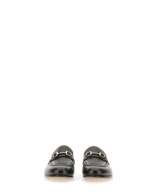 Ferragamo Black Gancini Moccasin Mule