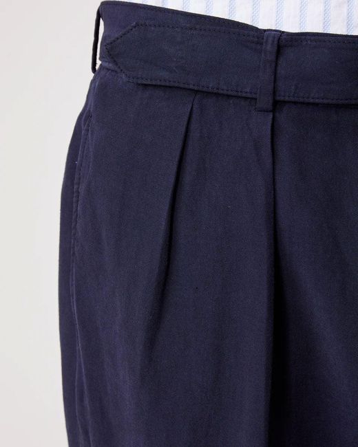 Officine Generale Tapered Pants With Pleated Front in Blue für Herren