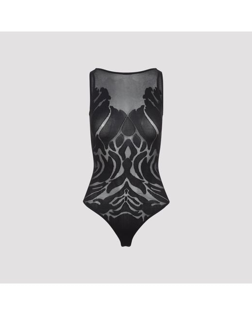 Wolford Gray Elegant Sleeveless Bodysuit
