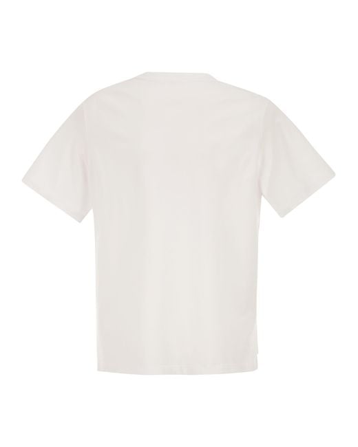 Peserico White Stretch Cotton T-Shirt With Pocket