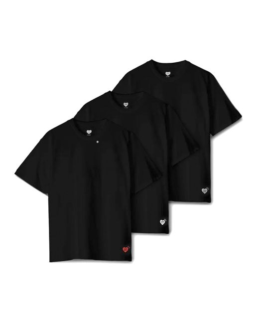Pacchetto di magliette per umani di Human Made in Black da Uomo