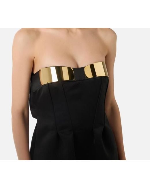 Elisabetta Franchi Black Duchesse Mini Dress