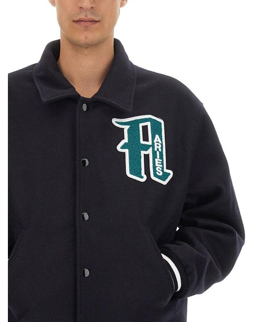 Aries Blue Varsity Jacket for men