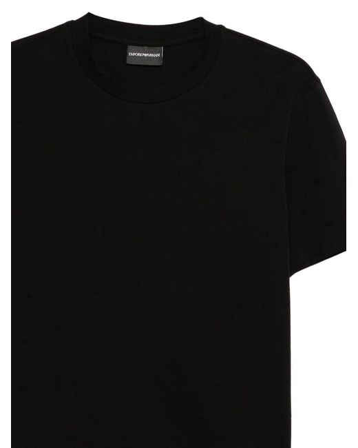 Emporio Armani Black Logo Cotton T-Shirt for men