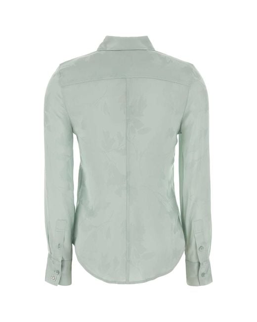 Calvin Klein Green Pastel Light-blue Satin Shirt