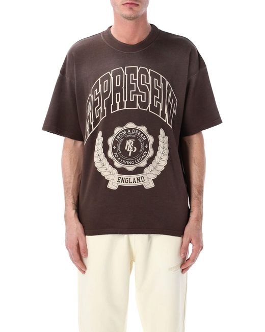 Represent Brown Legacy Crest T-Shirt for men