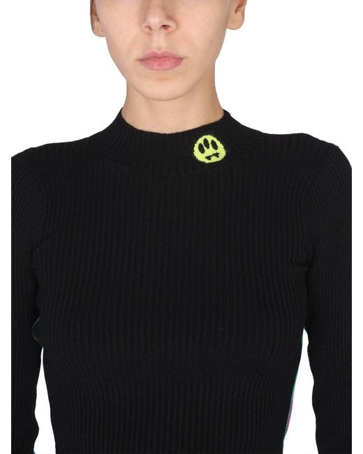 Barrow Black Top With Logo And Colored Bands