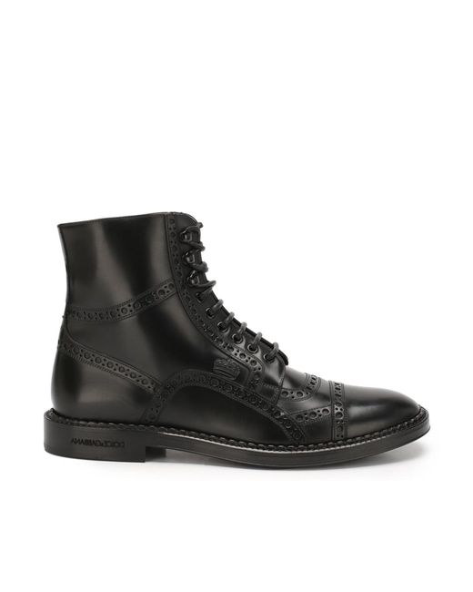 Dolce & Gabbana Black Leather Boots for men