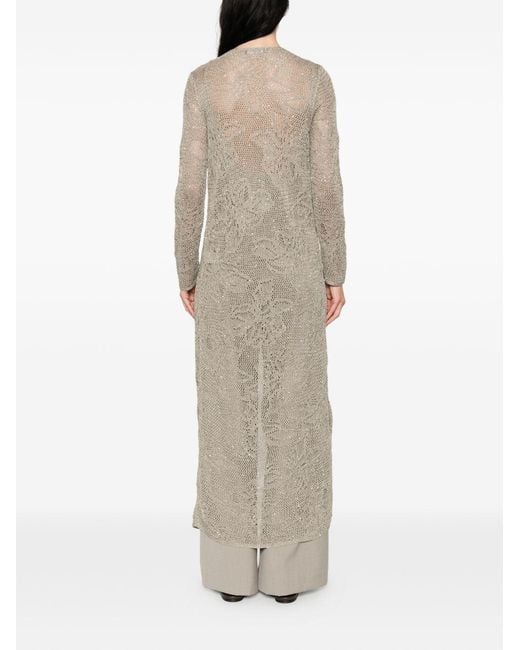 Fabiana Filippi Natural Tie-Detail Long Cardigan