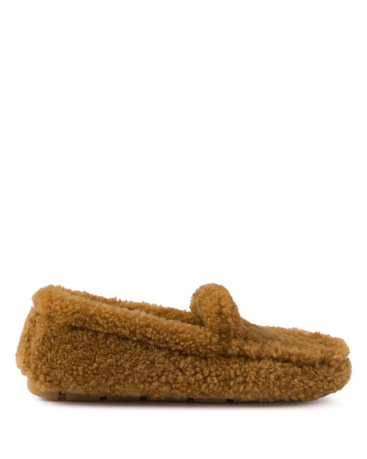 Prada Brown Shearling Driving Shoes